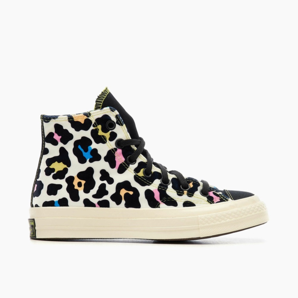 Converse Chuck 70 Hi Womens Casual Shoe Black White Leopard 572369C NEW Sz 7 - Picture 2 of 9